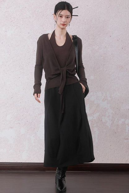 Autumn Mocha Brown Knitted Sweater