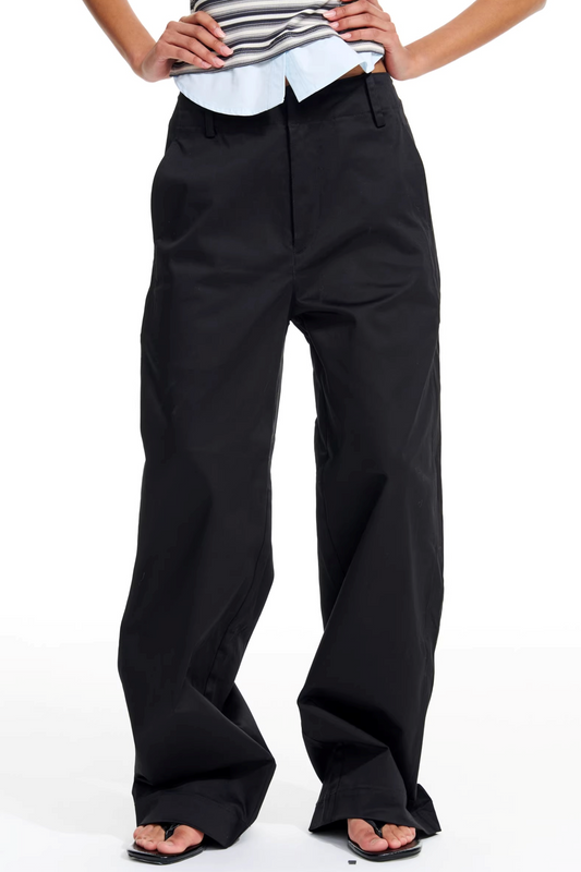 Black and White Cotton Pants