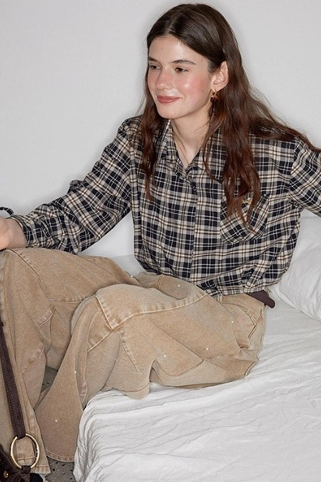 Vintage Plaid Long Sleeve Shirt