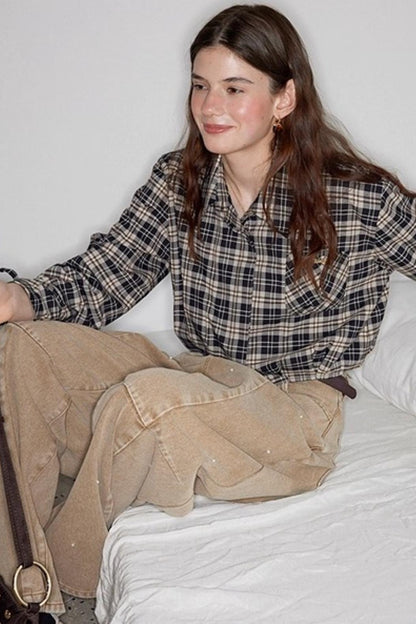 Vintage Plaid Long Sleeve Shirt
