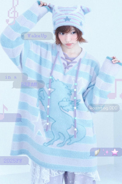 Millennium Dream Jacquard Music Star Cat Ear Hat