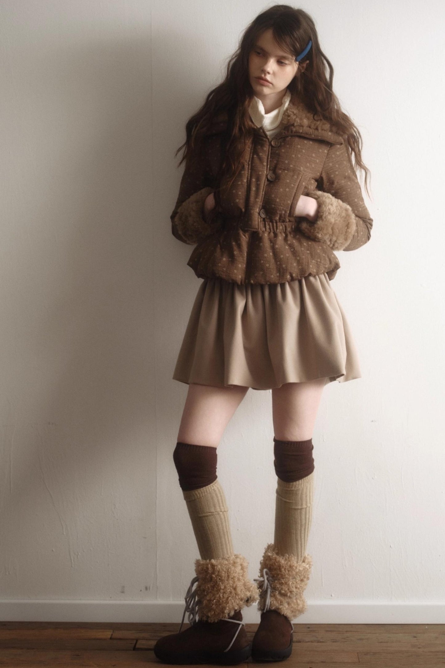 Retro Floral Down Jacket Set-Up