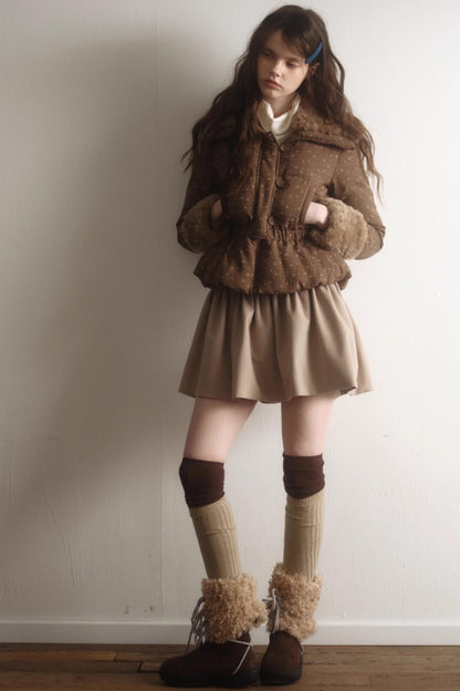 Retro Floral Down Jacket Set-Up