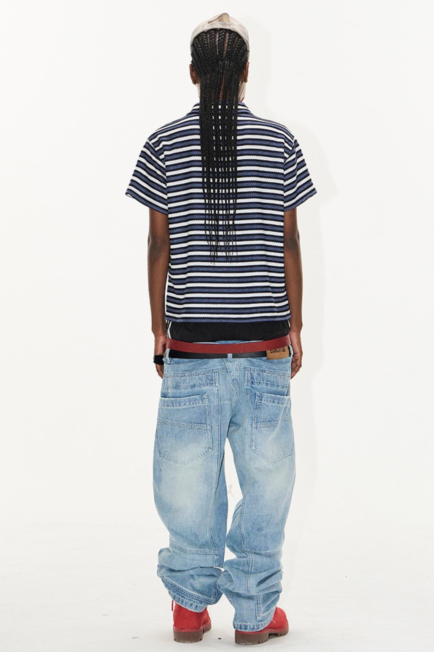 Striped Embroidered Polo Tee