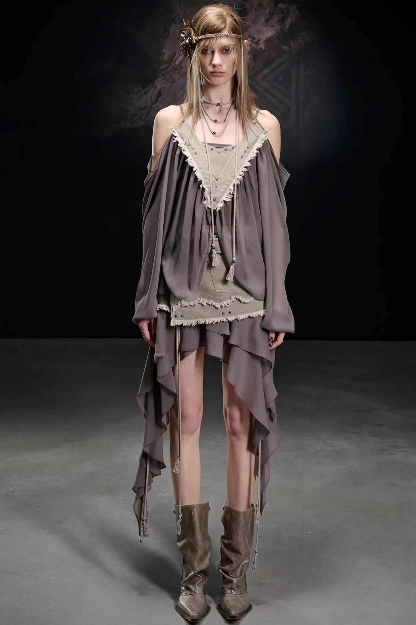 Wilderness Breeze Chiffon Blouse Set