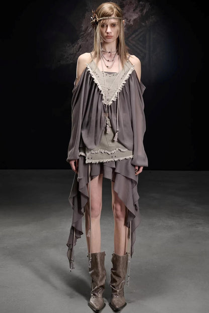 Wilderness Breeze Chiffon Blouse Set