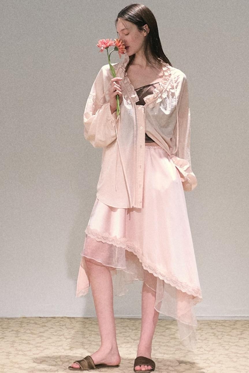 Sweet Imagination Micrometallic Loose Shirt Top