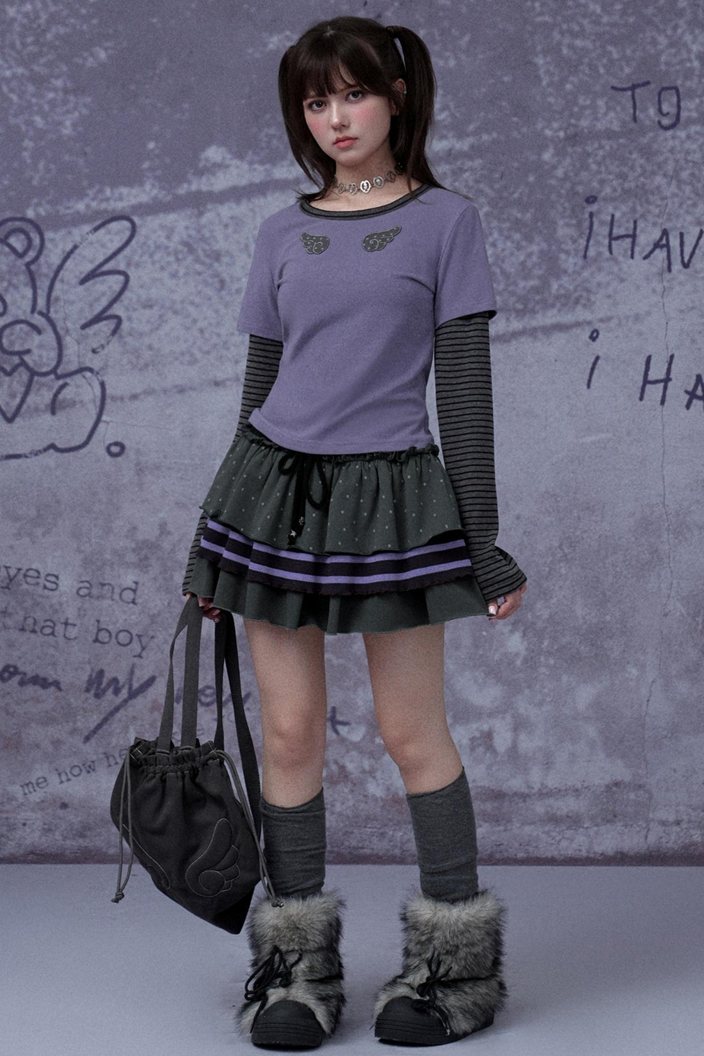 Purple Polka Dot Cake Skirt