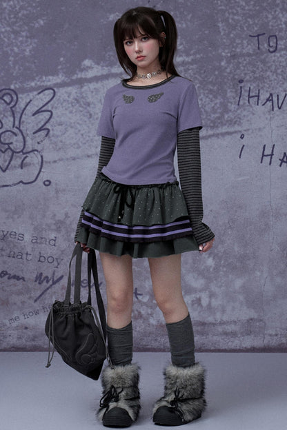 Purple Polka Dot Cake Skirt