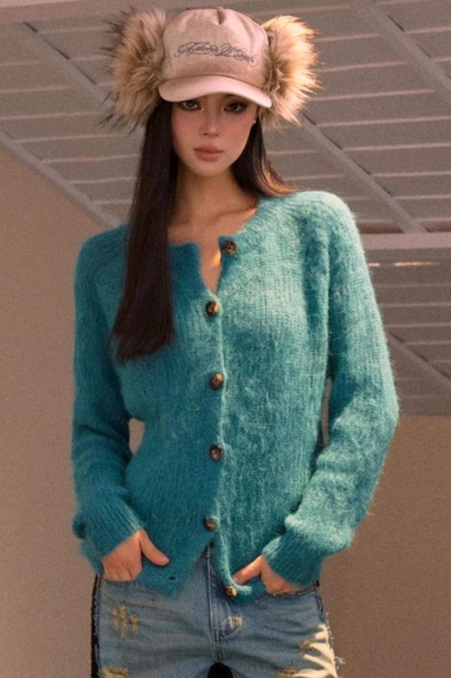 Vintage Sweet Fleece Cardigan