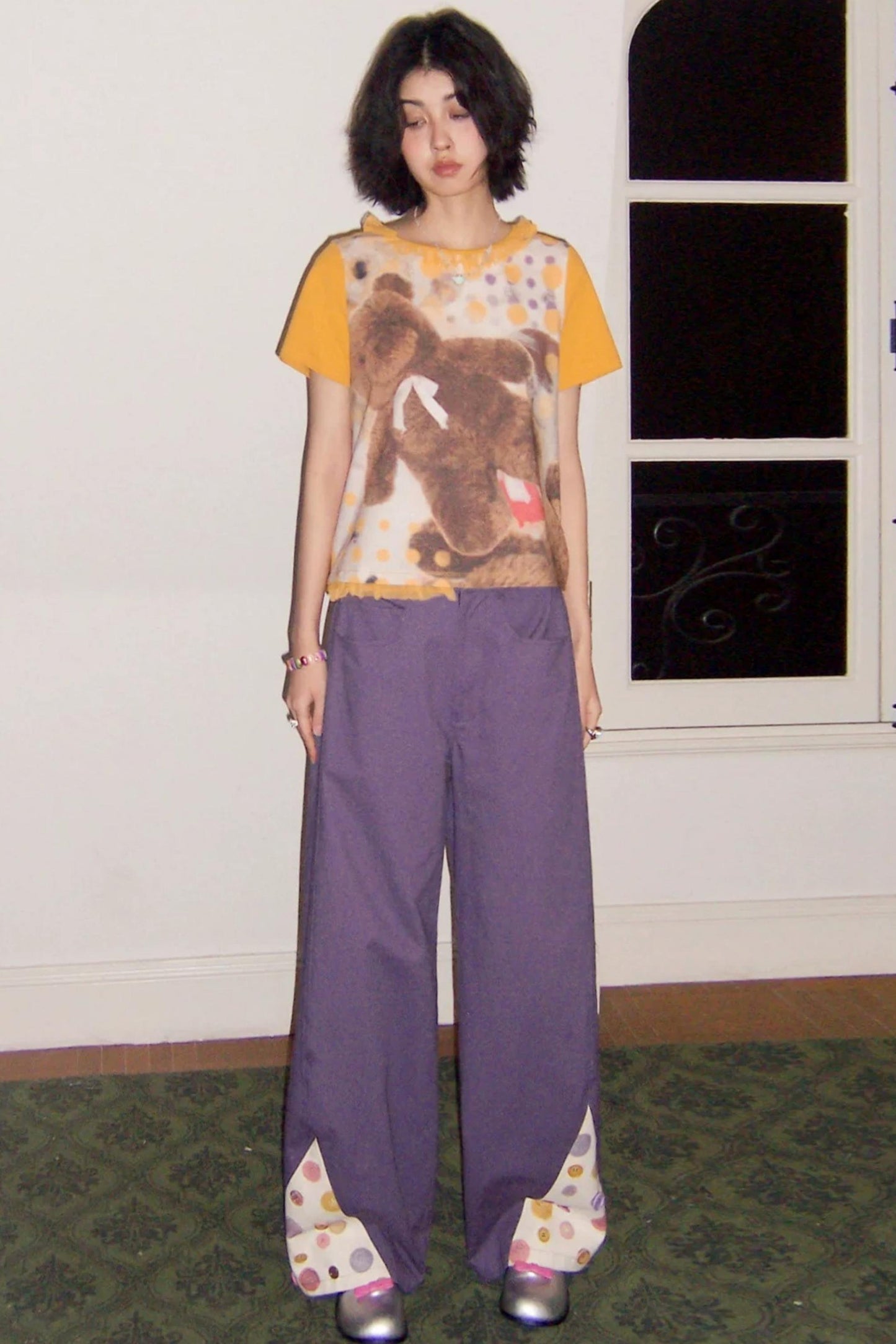 Eggplant Purple Button Pants