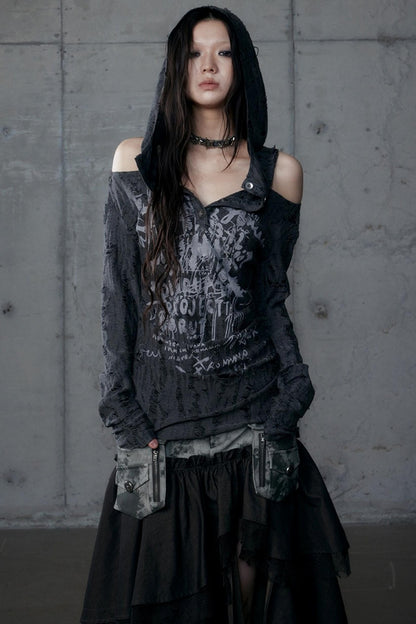 Vintage Punk Hooded Top