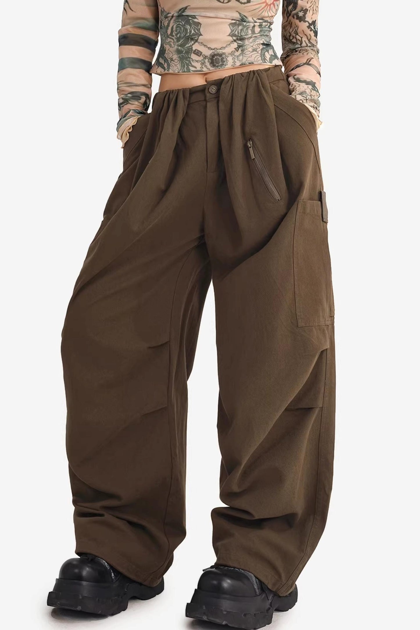Loose Multi-Pocket Casual Pants