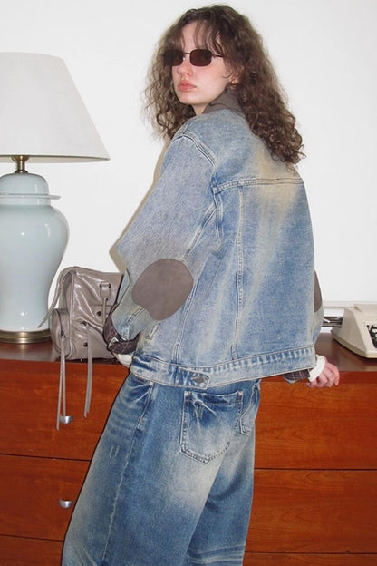 Autumn Plaid Denim Jacket