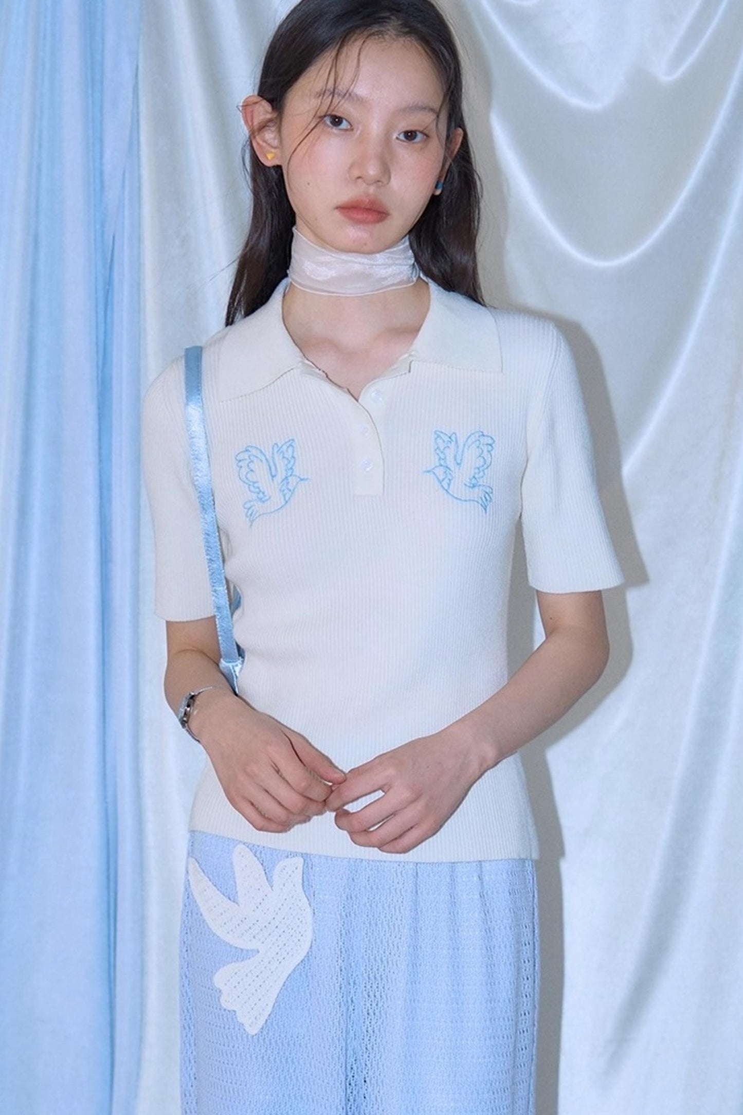 Asuka Love Poems Embroidery Polo Shirt
