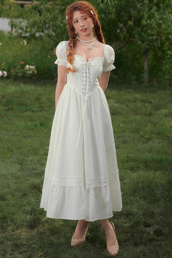 Slimming White Corset Dress