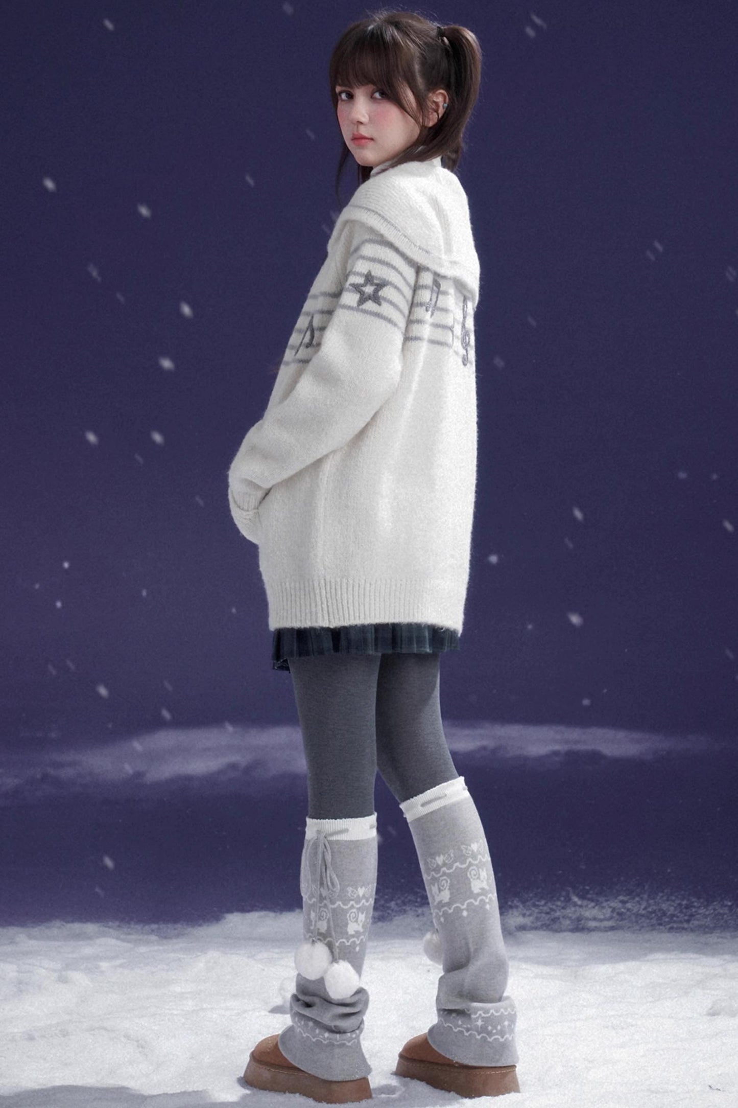 Fair Isle Knit Snow Socks Covers