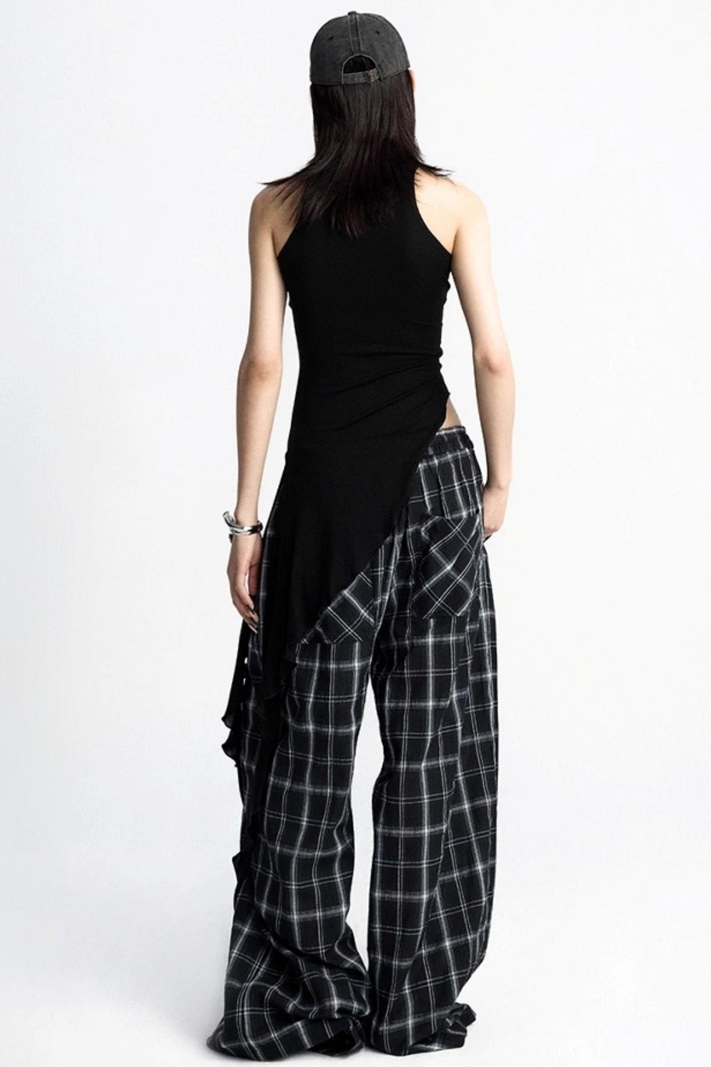 Black Ruffle Streamer Vest