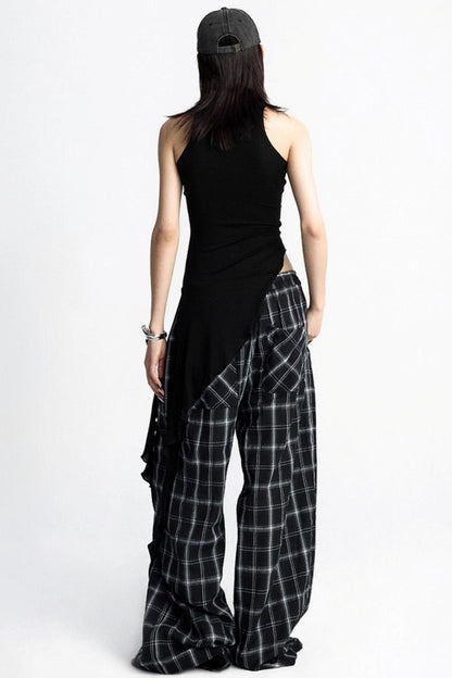 Black Ruffle Streamer Vest