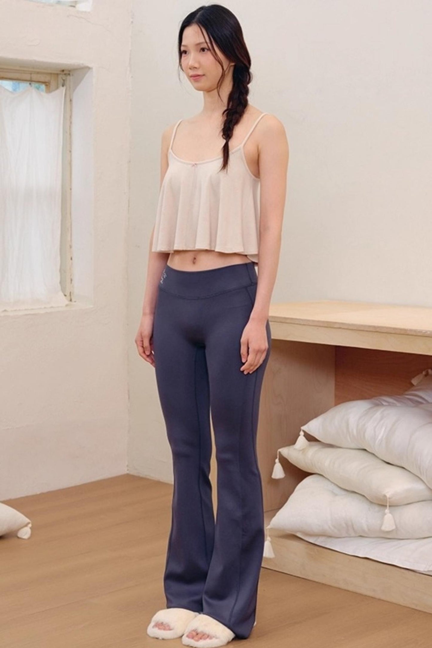 Fashionable High-Waisted Contouring Bootcut Pants