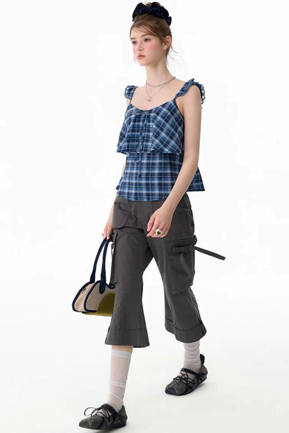 High-Waisted Workwear Casual Pants