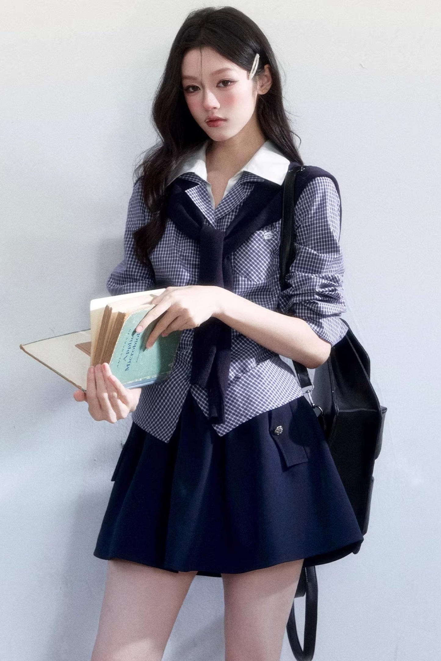 Lapel Long Sleeve Commuter Shirt Set-Up