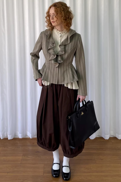 Striped Lace Trim Jacket