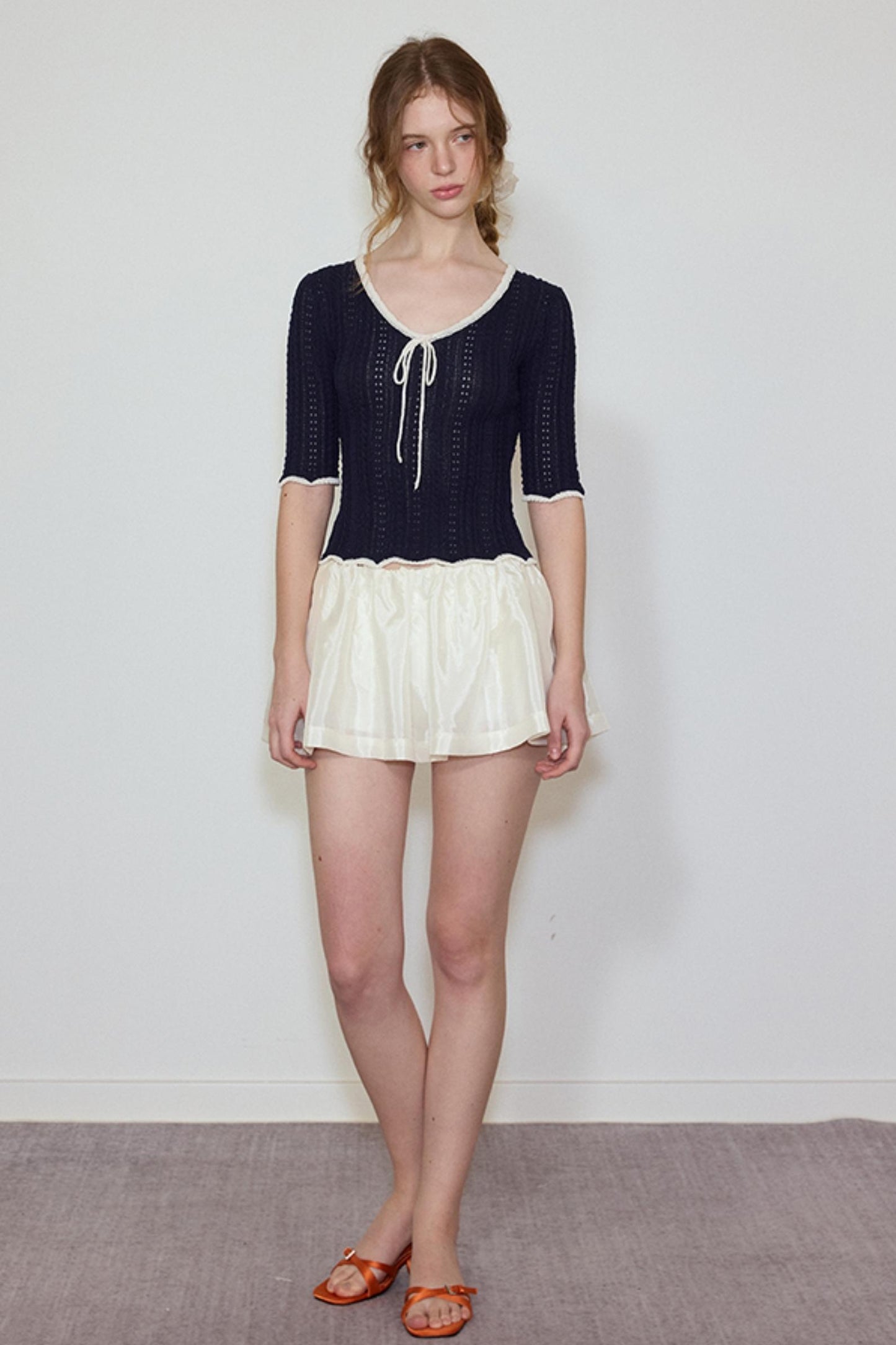 Summer Navy Lace Top