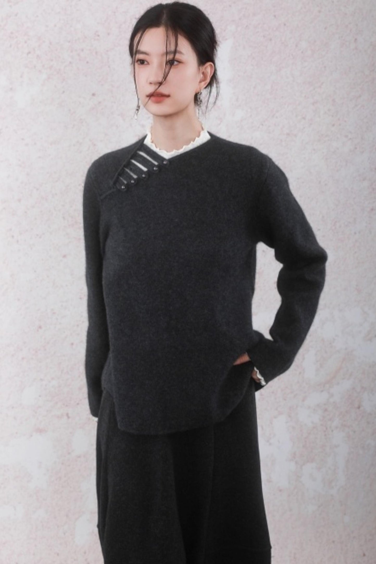 Stone Gray Rabbit Fur Top