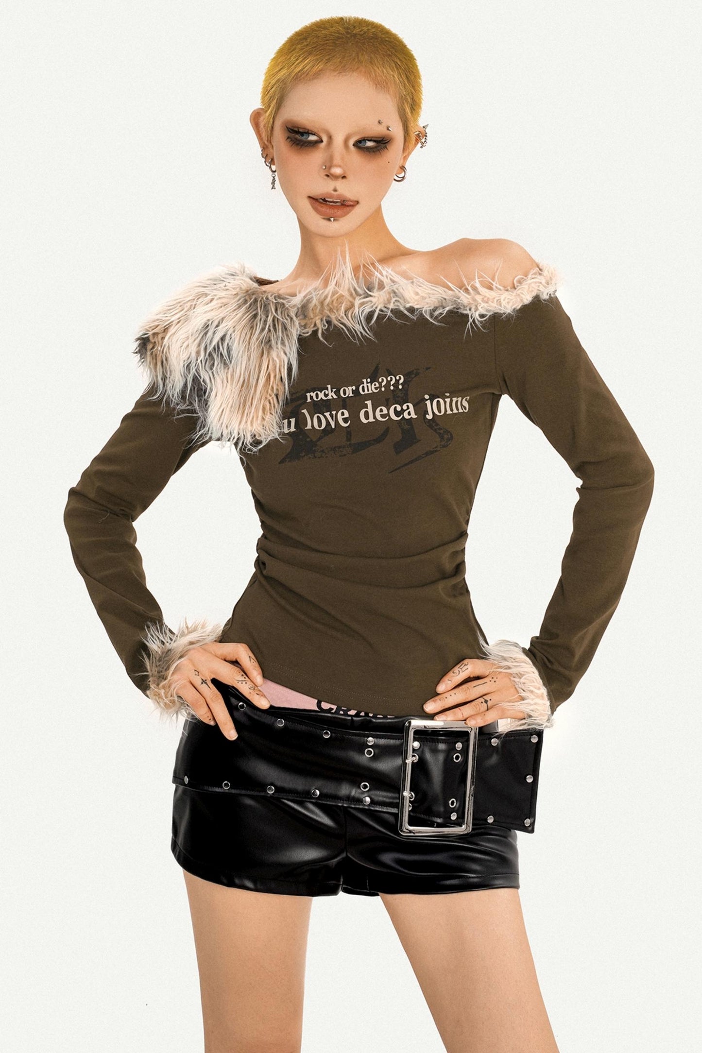 Black PU Leather Short Pants