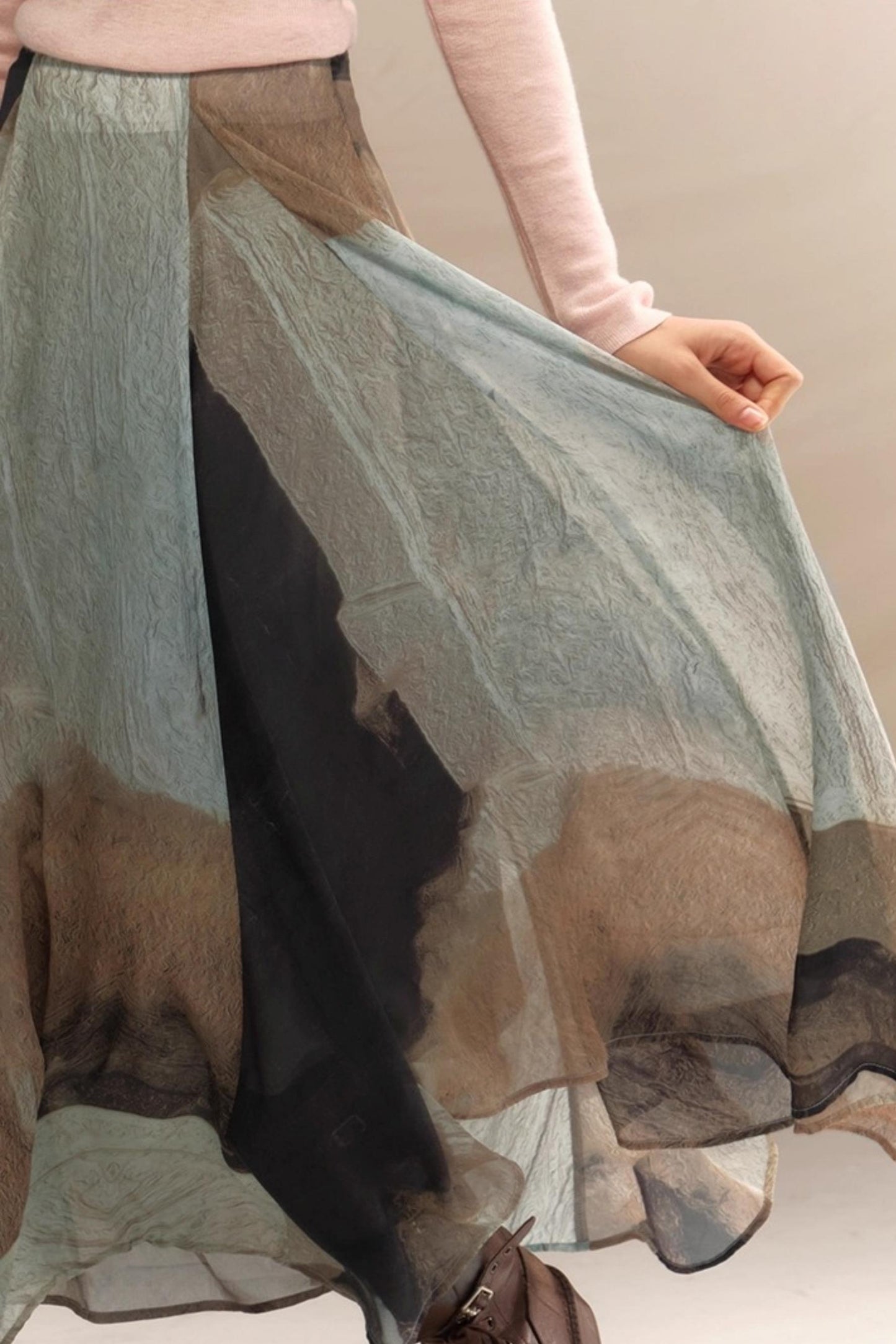 Amber Georgette Patchwork Skirt