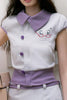 weiß-lila Bluse