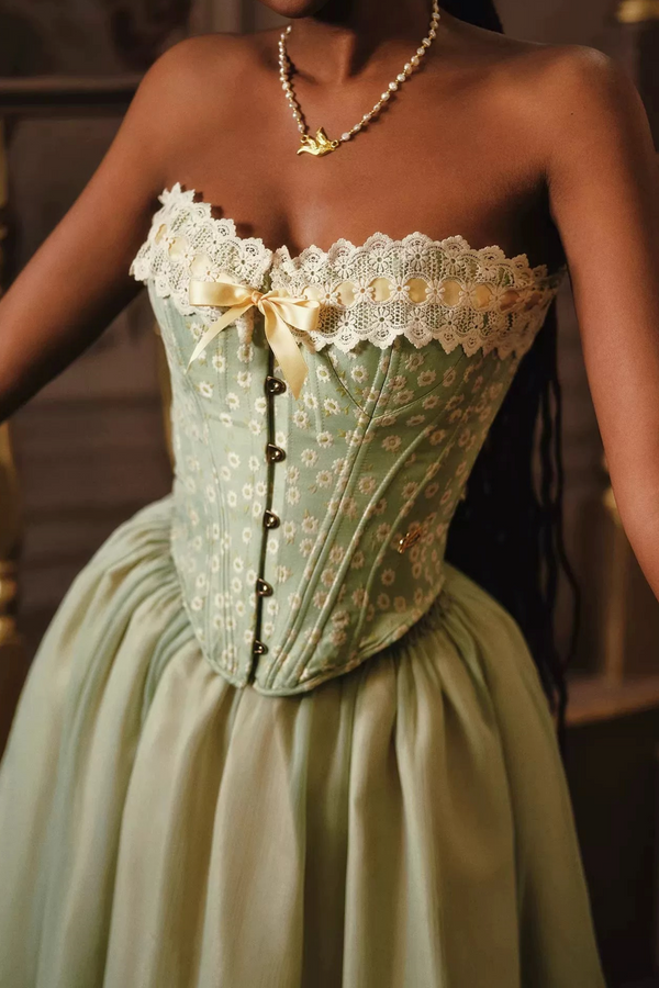Green Lace Corset Skirt Set-Up