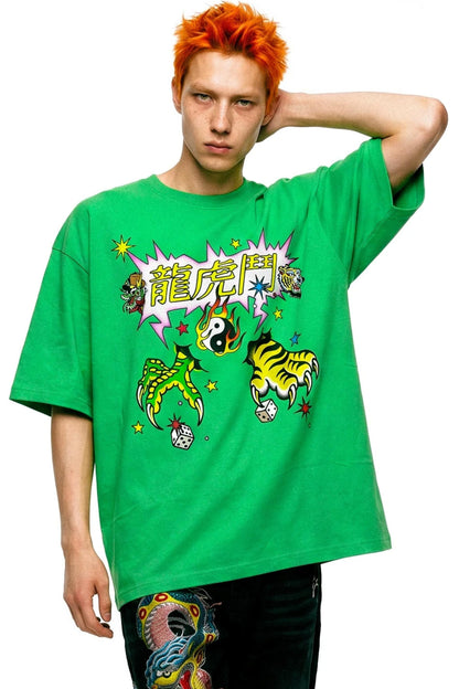 Drachen-Tiger-Hip-Hop-Oberteil
