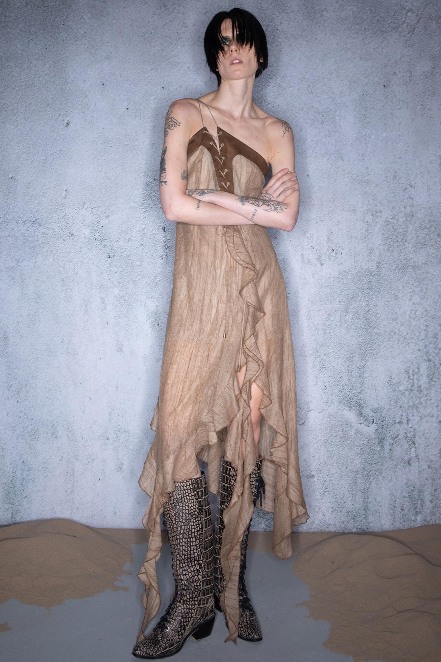 Nomad Ruffled Asymmetry Dress