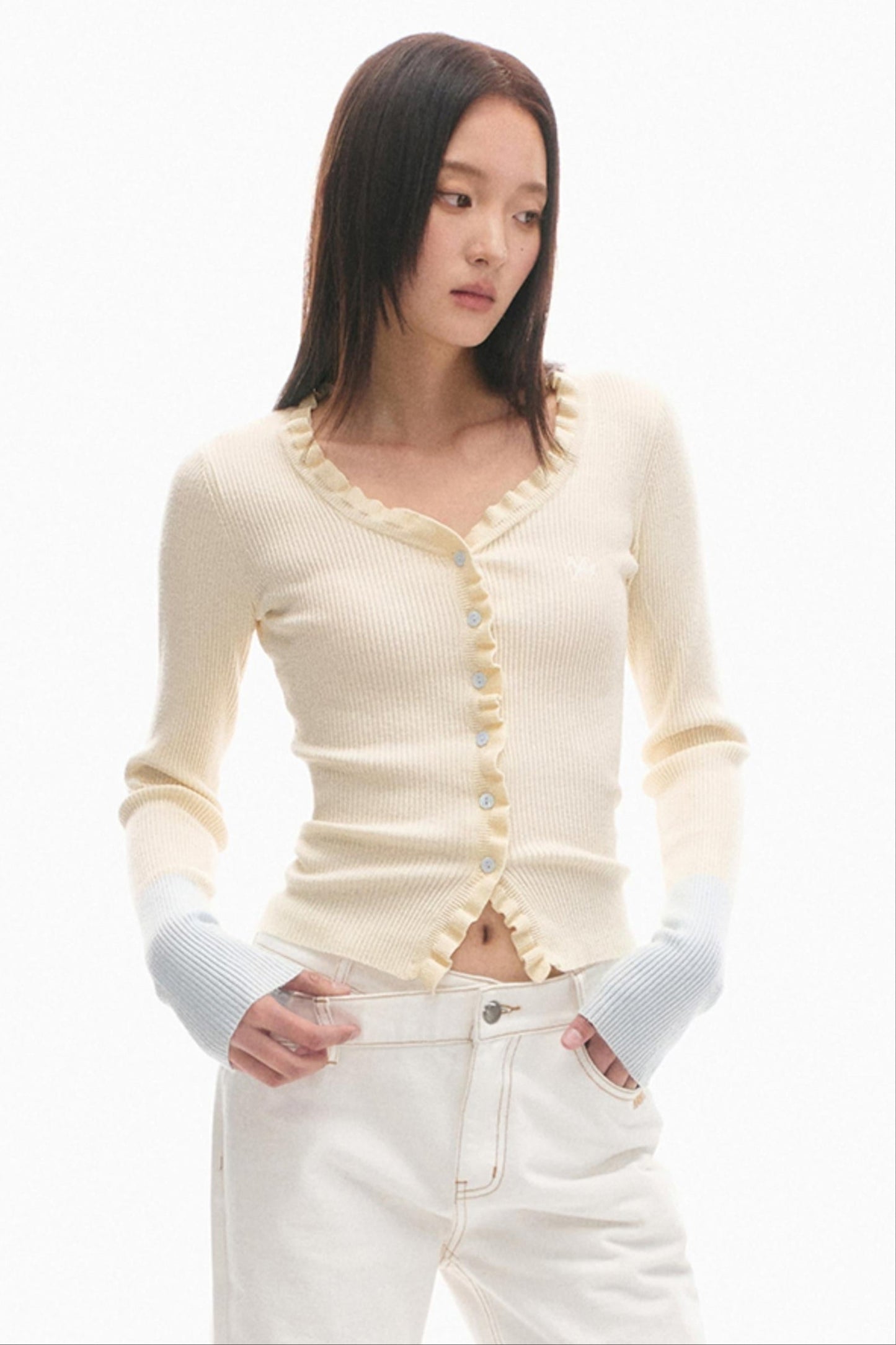 Wave Knit Casual Slim Top