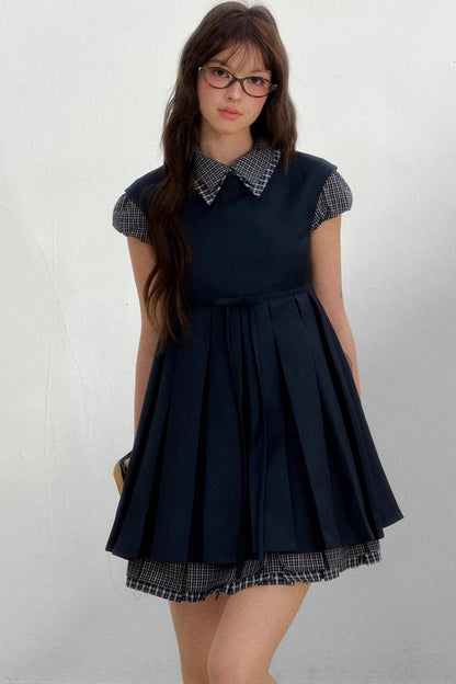 Woolen Short Sleeve Dress
