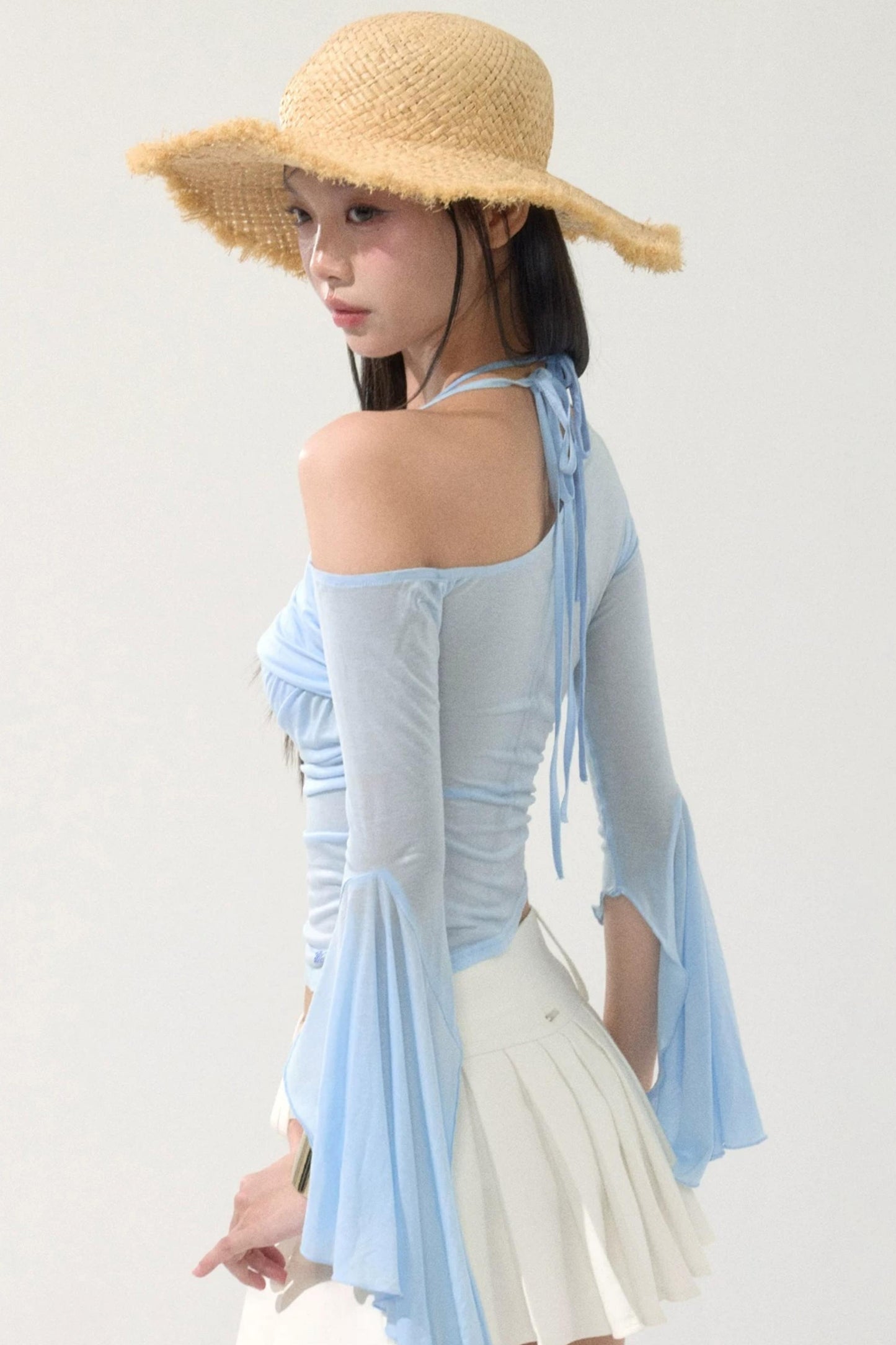 Sweet Off-Shoulder Pleated Top