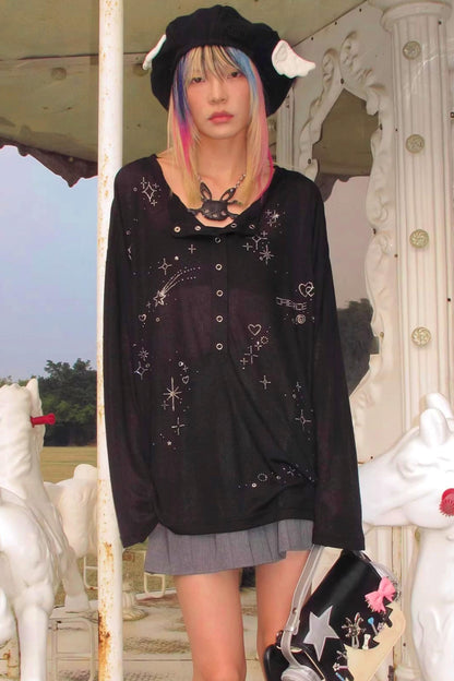 Starlight Rhinestone Open-Front Top