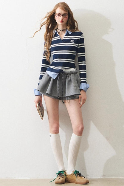 Mint Intellectual Striped Polo T-shirt