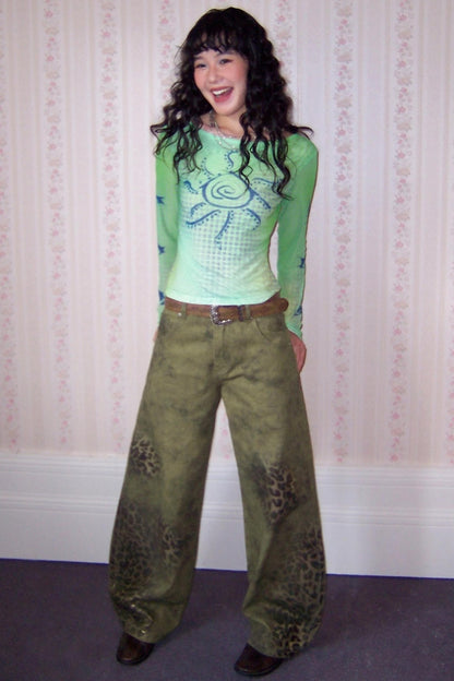 Mesh Slim Long-Sleeved Top