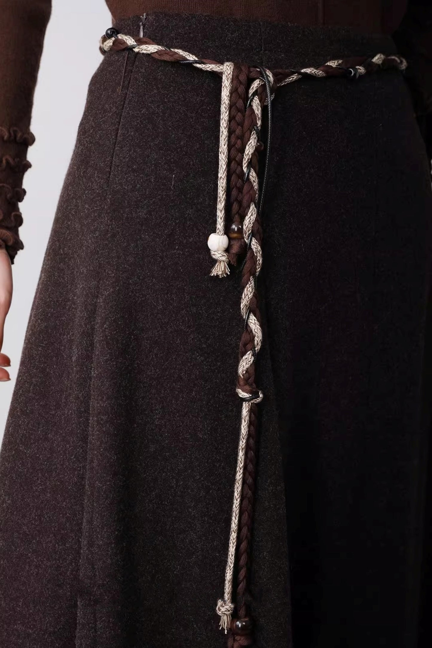Warm Brown Braided Skirt