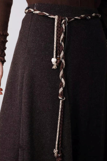 Warm Brown Braided Skirt