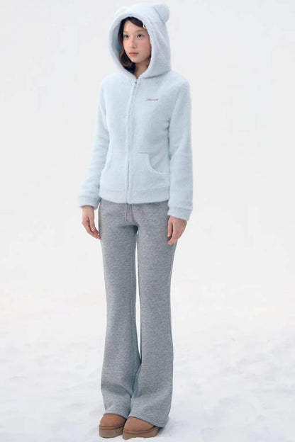 Sky Blue Teddy Bear Jacket Set-Up