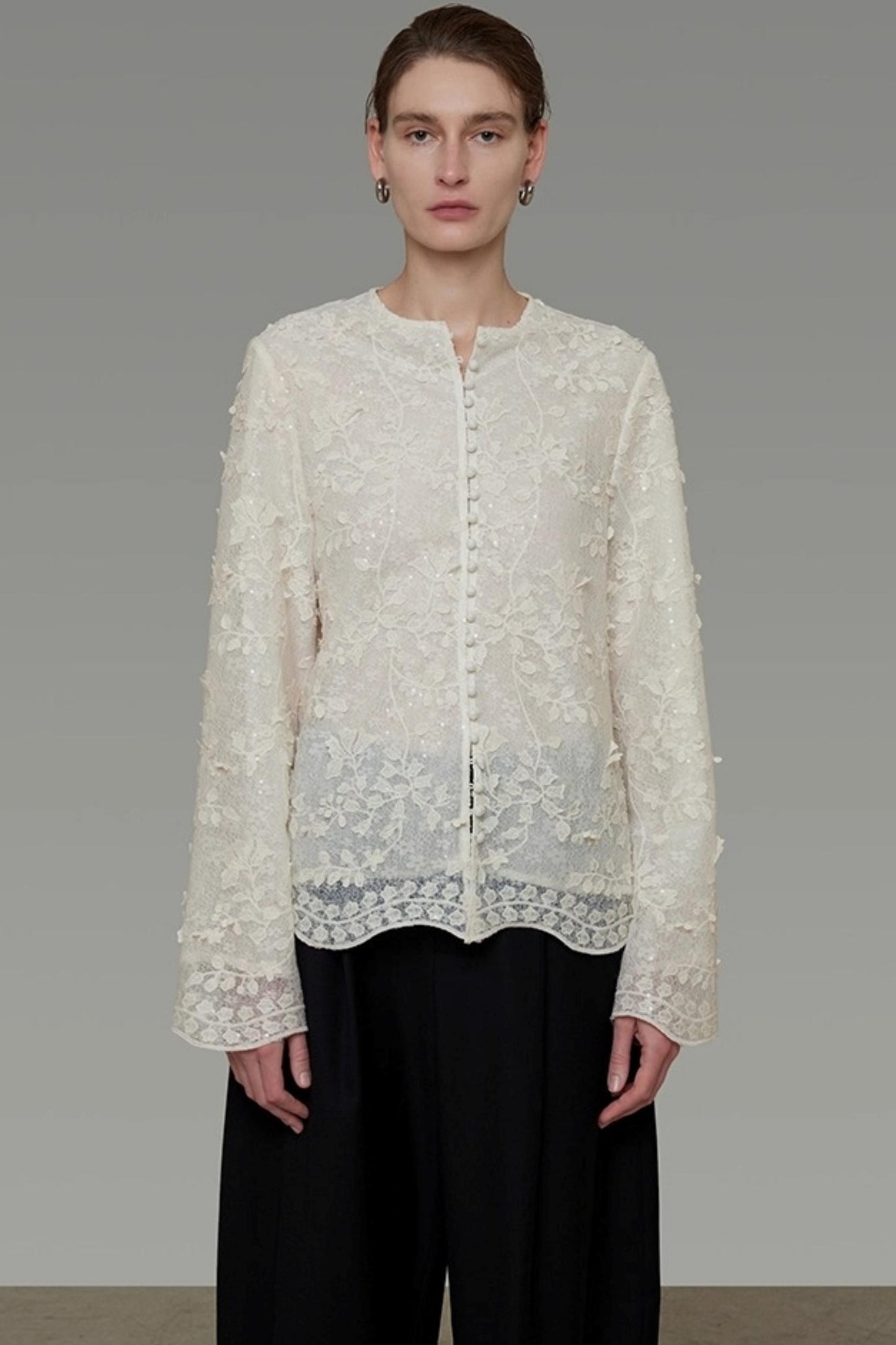 Three-Dimensional Jacquard Slimming Shirt
