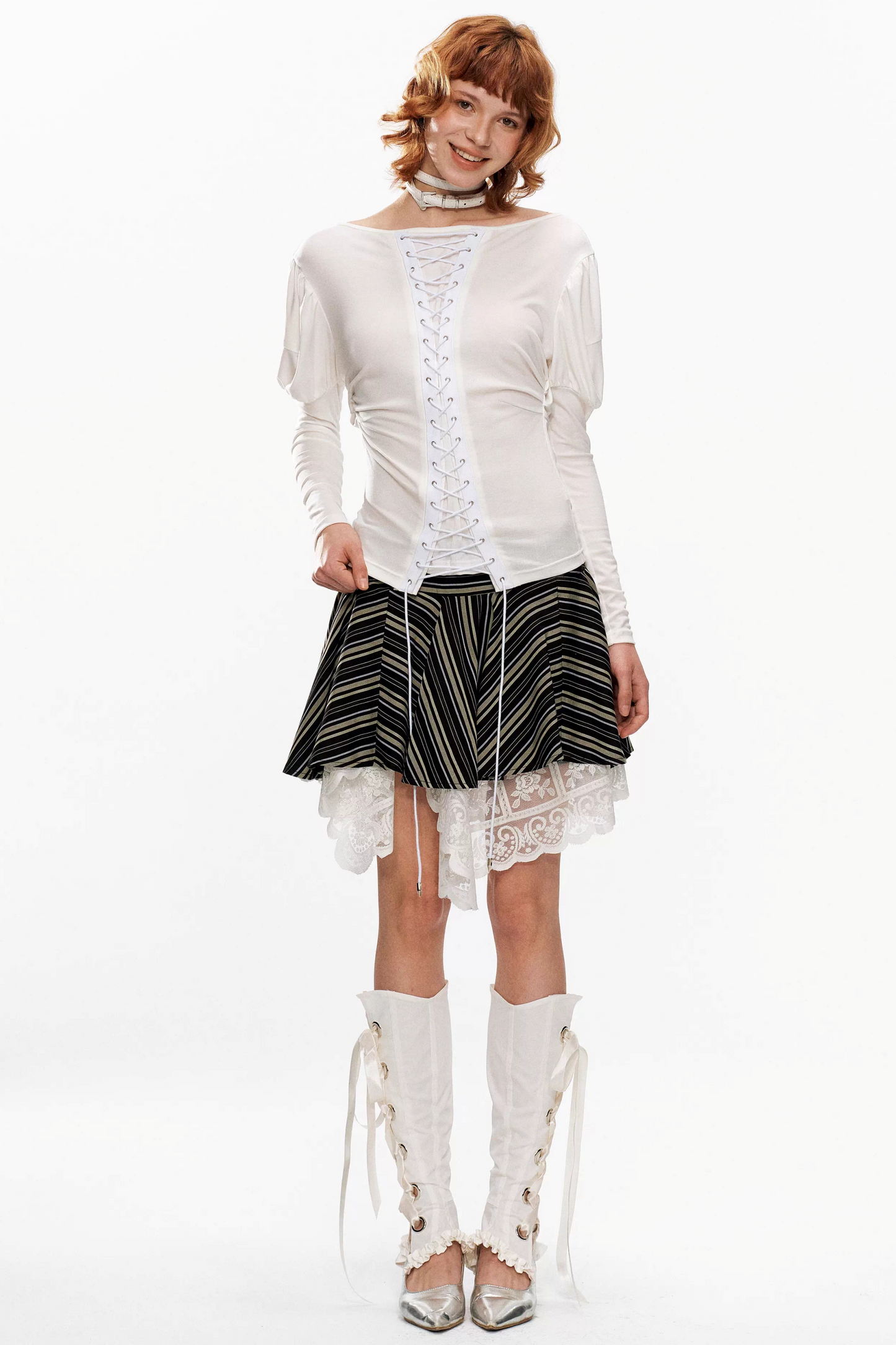 Romantic Lace Ribbon Leg Warmers