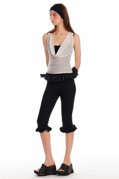 Lace-Trimmed Slim Pants