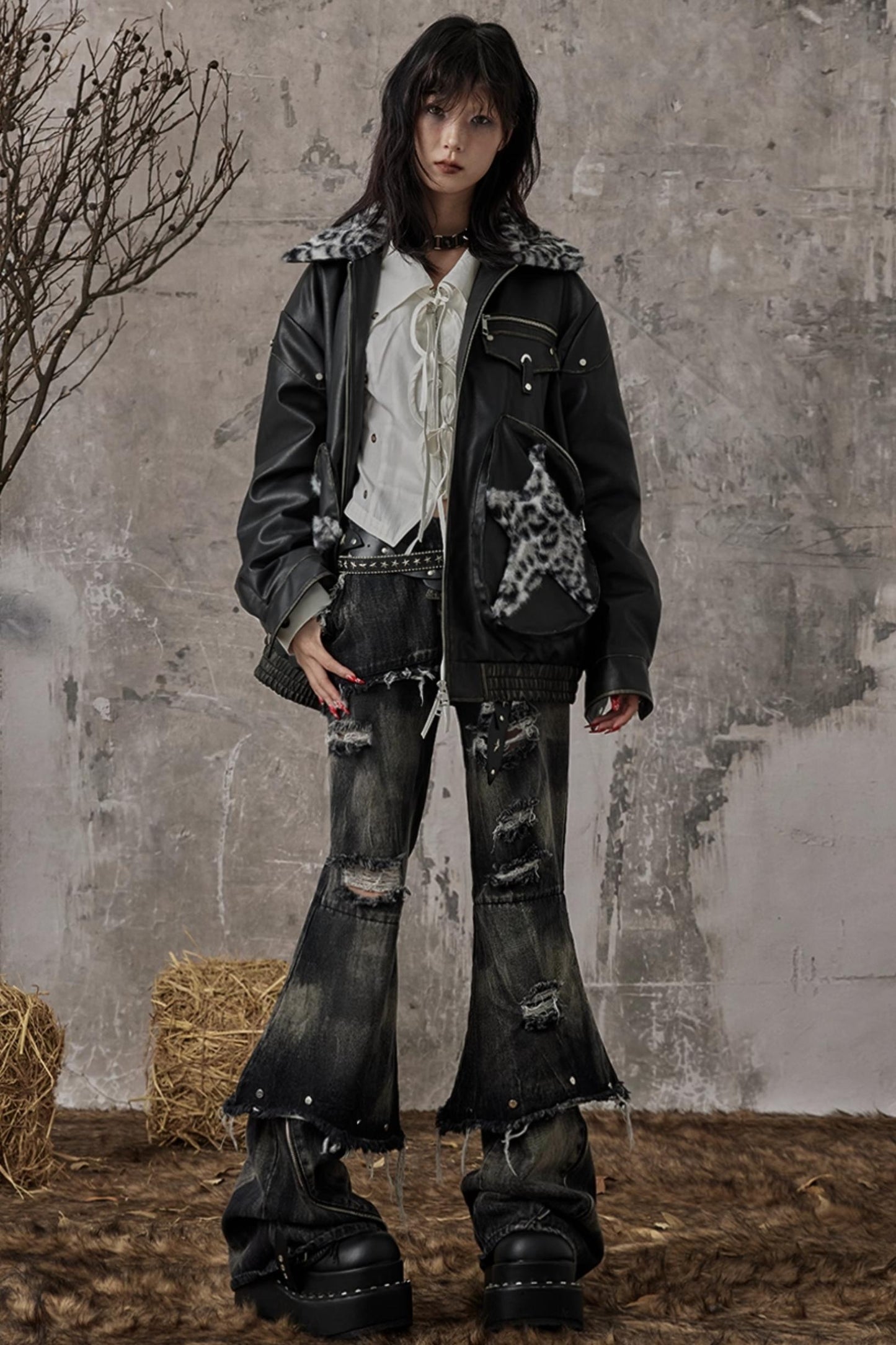 Vintage Punk Bootcut Jeans