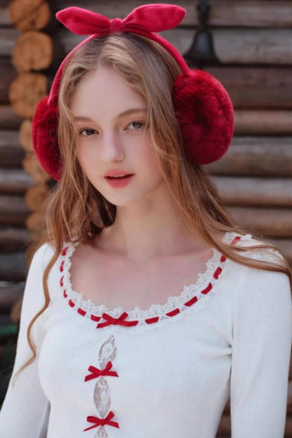 Berry Knit Lace Top Skirt Set-Up