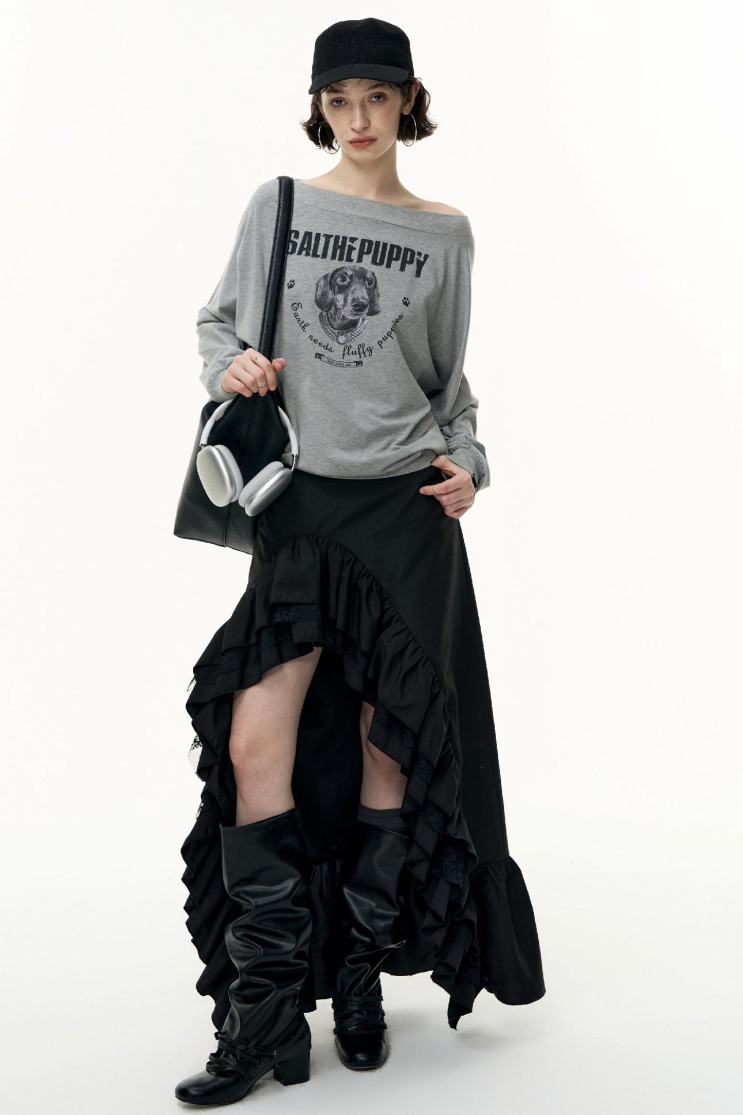 High-Waisted Slimming Long Skirt